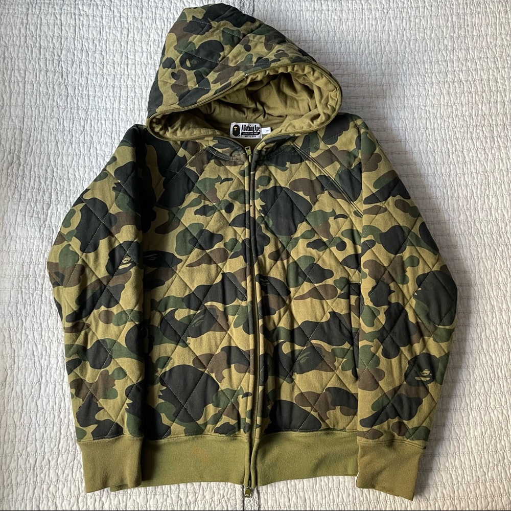 BAPE 1st Camo Quilting Wide Full Zip Hoodie